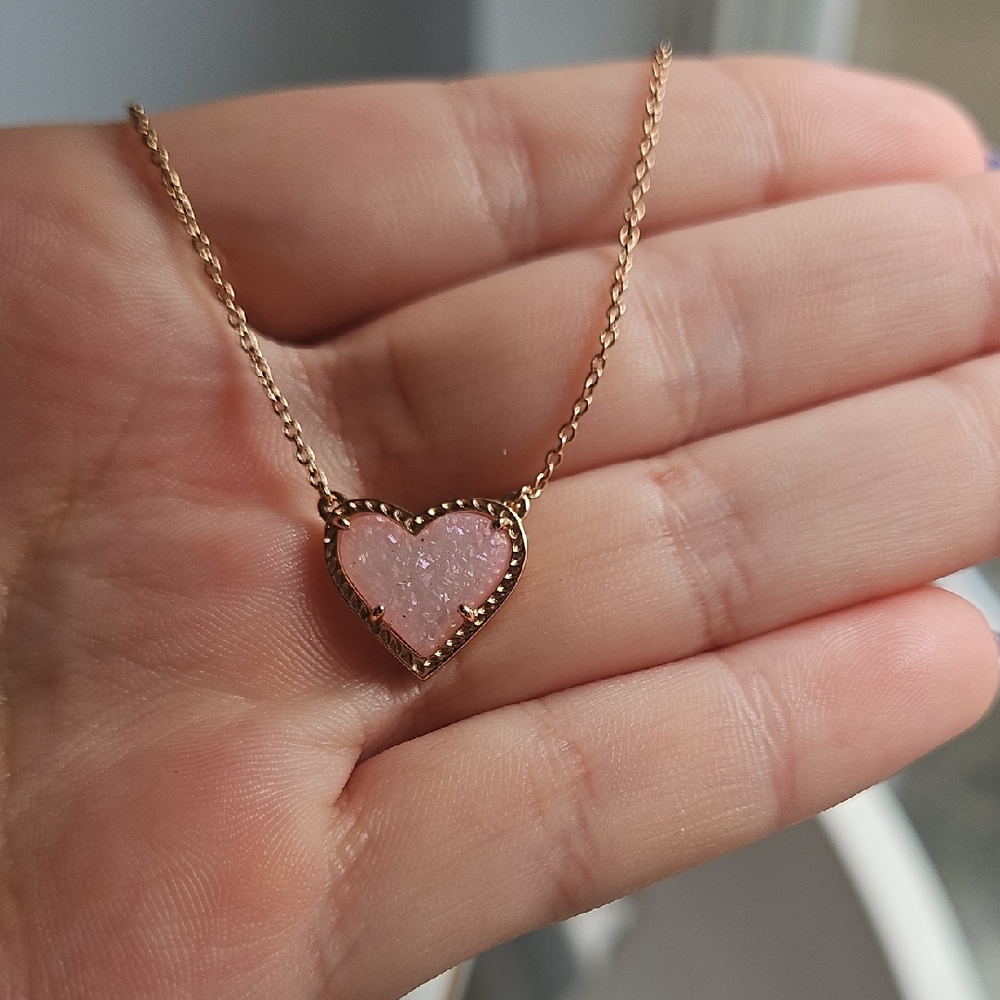 Heart-Shaped Pink Pendant Necklace
